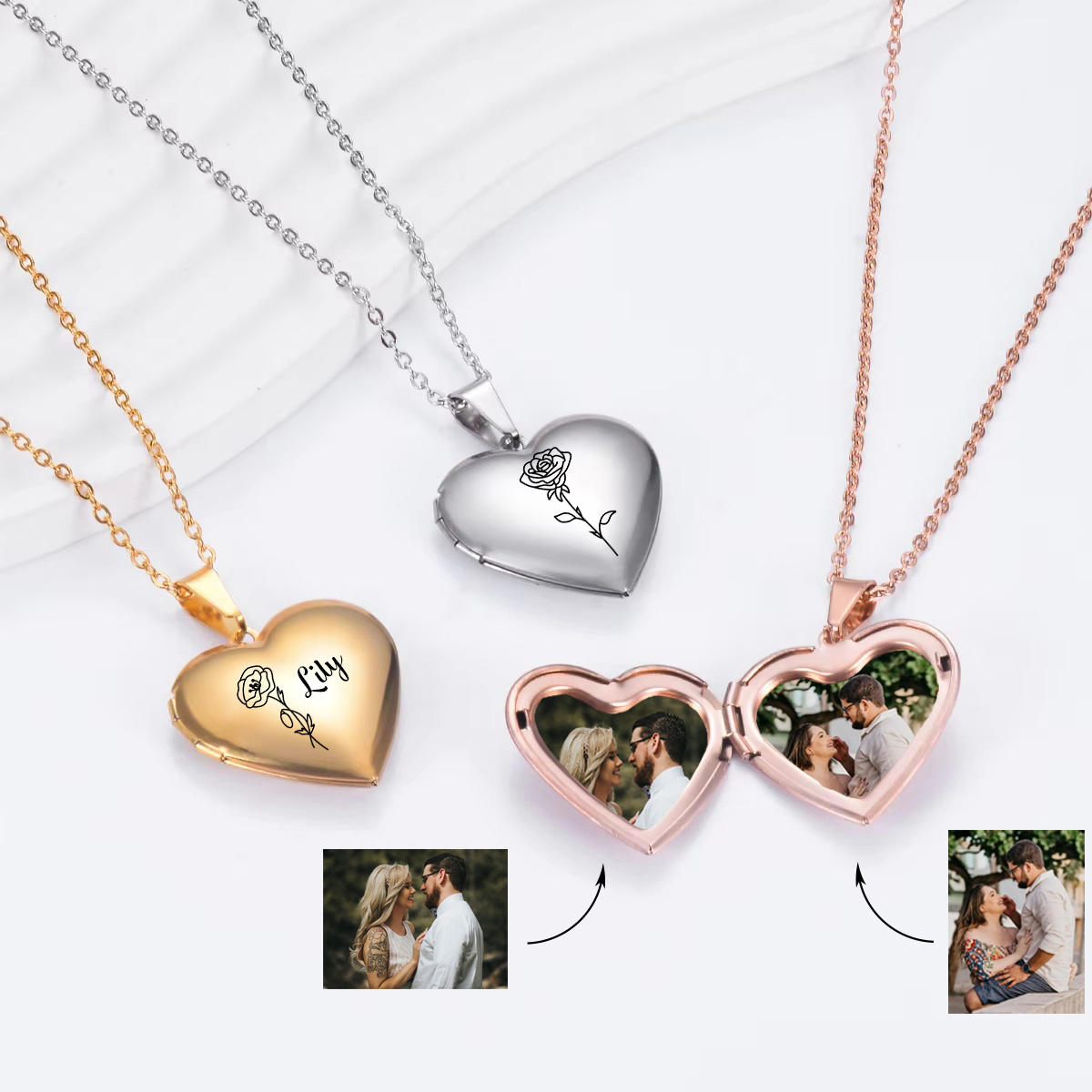 Custom Personalized Heart Birt - Birth Flower Necklace avis et prix