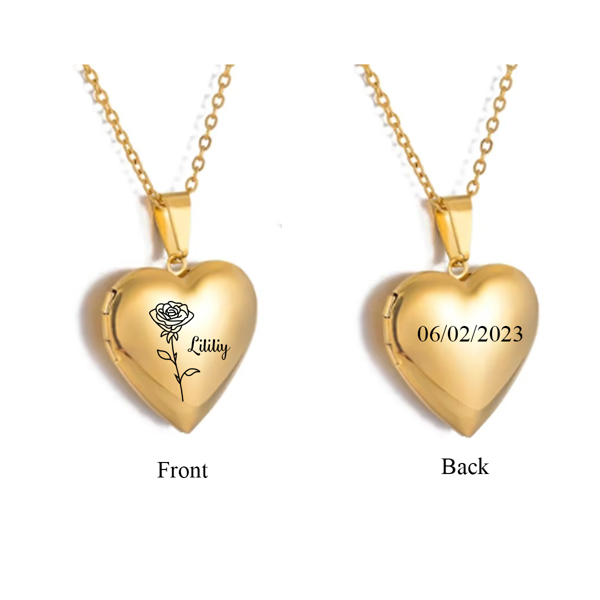 Custom Personalized Heart Birt - Birth Flower Necklace avis et prix