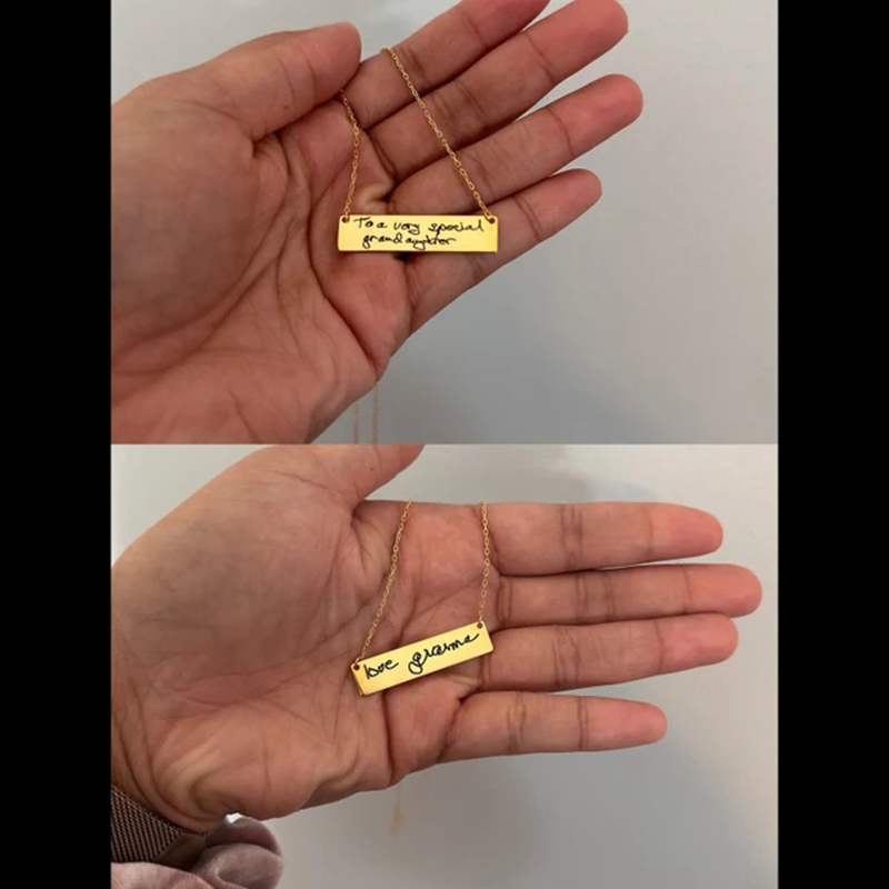 Custom Handwriting Name Bar Pe - Handwriting Necklace Bar avis et prix