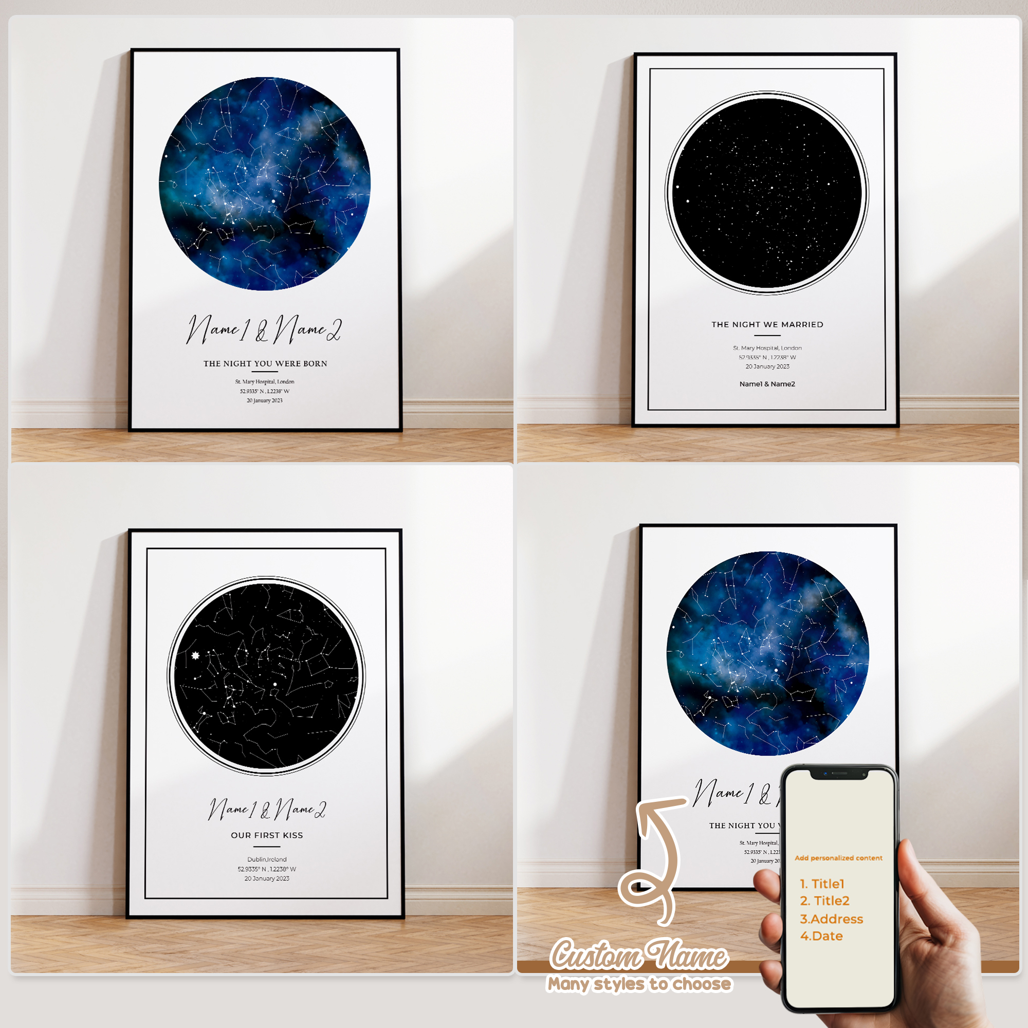Modern Custom Personalized Nig - Custom Night Sky avis et prix
