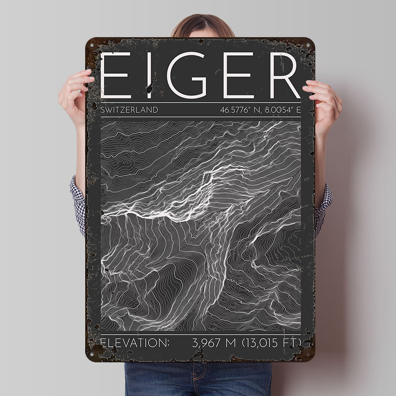 Eiger Mountain Topographic Con - Custom Map Poster avis et prix