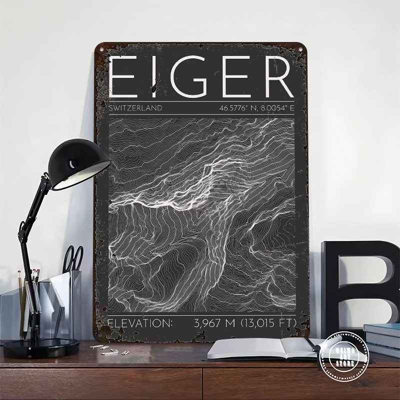 Eiger Mountain Topographic Con - Custom Map Poster avis et prix