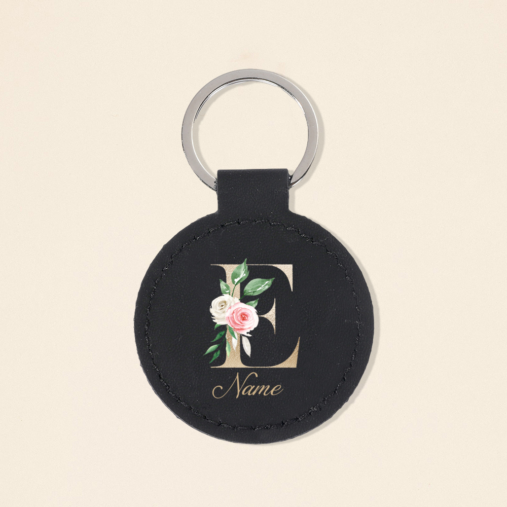 Personalized Initial with Name - Monogram Keychain Leather avis et prix