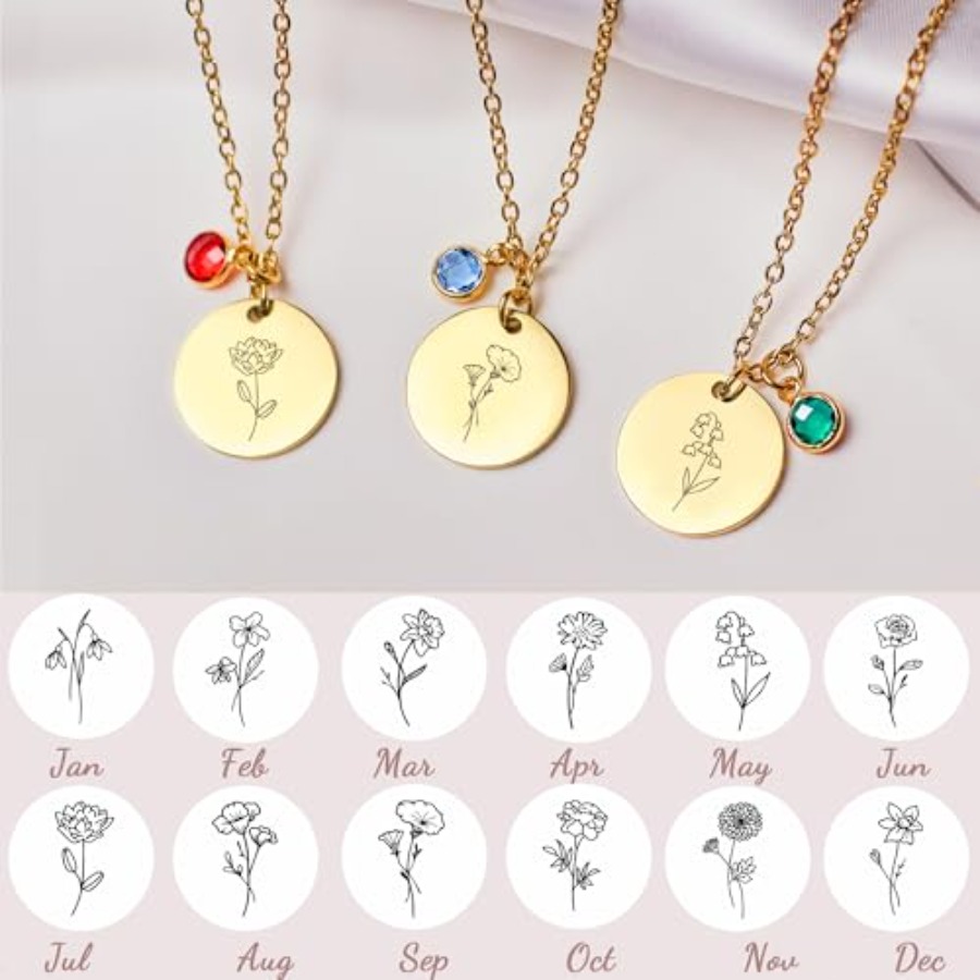 Birth Flower Necklaces for Wom - Birth Flower Necklace avis et prix