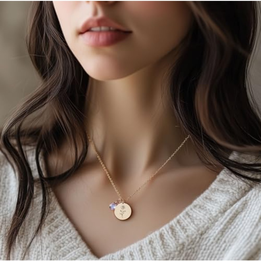 Birth Flower Necklaces for Wom - Birth Flower Necklace avis et prix