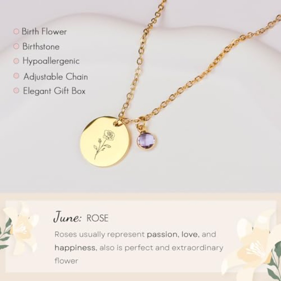 Birth Flower Necklaces for Wom - Birth Flower Necklace avis et prix