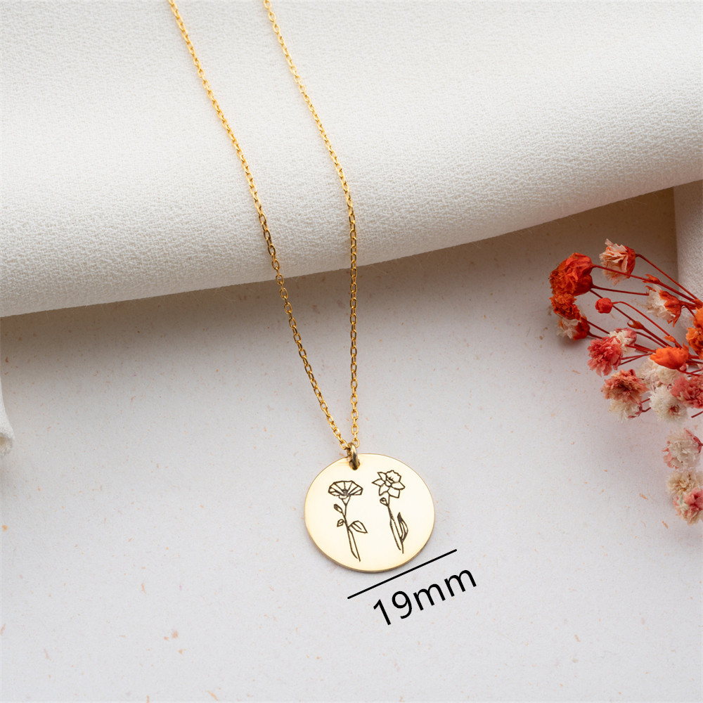 Family Birth flower Necklace C - Birth Flower Necklace avis et prix