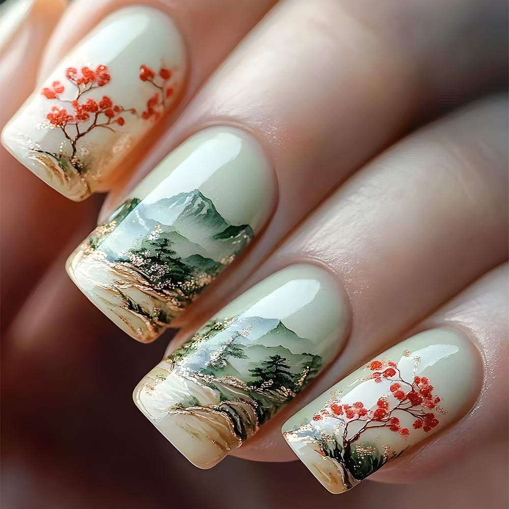 24pcs Wearable Fake Nails Sets - Pressed Flower Art avis et prix