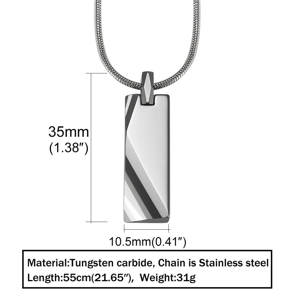 Tungsten Carbide Pendants Men  - Name Necklace Custom avis et prix