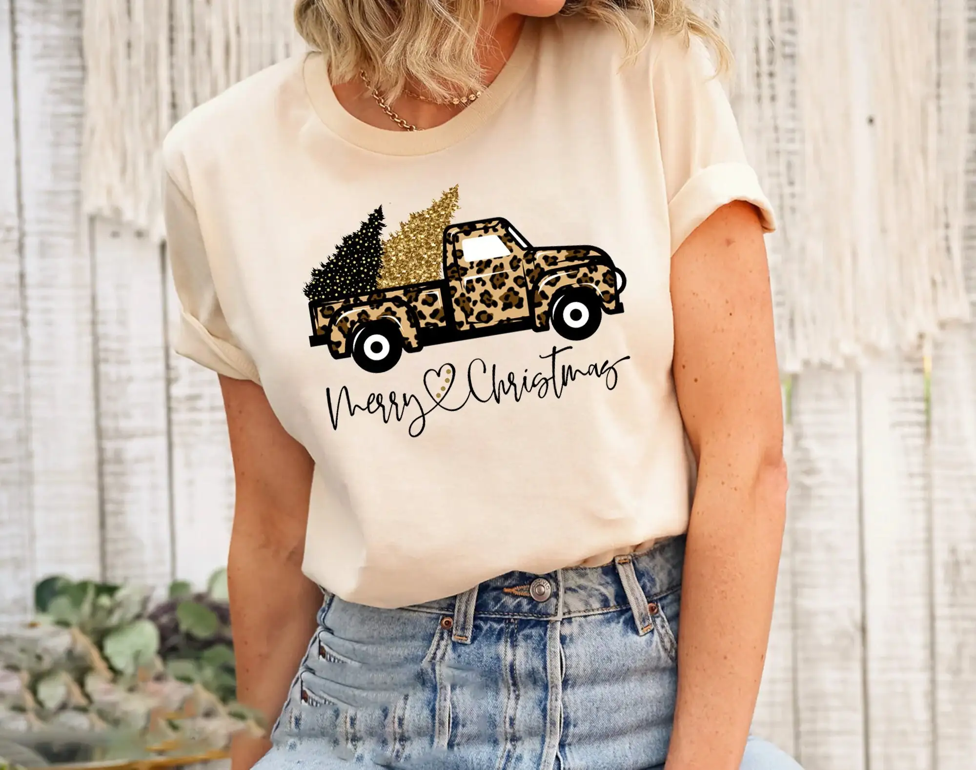 Christmas Truck T Shirt Leopar - Family Tree Print avis et prix