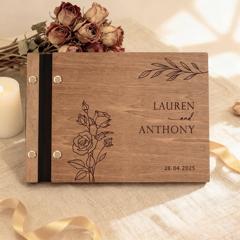 Personalized Wooden Wedding Gu - Custom Photo Book avis et prix