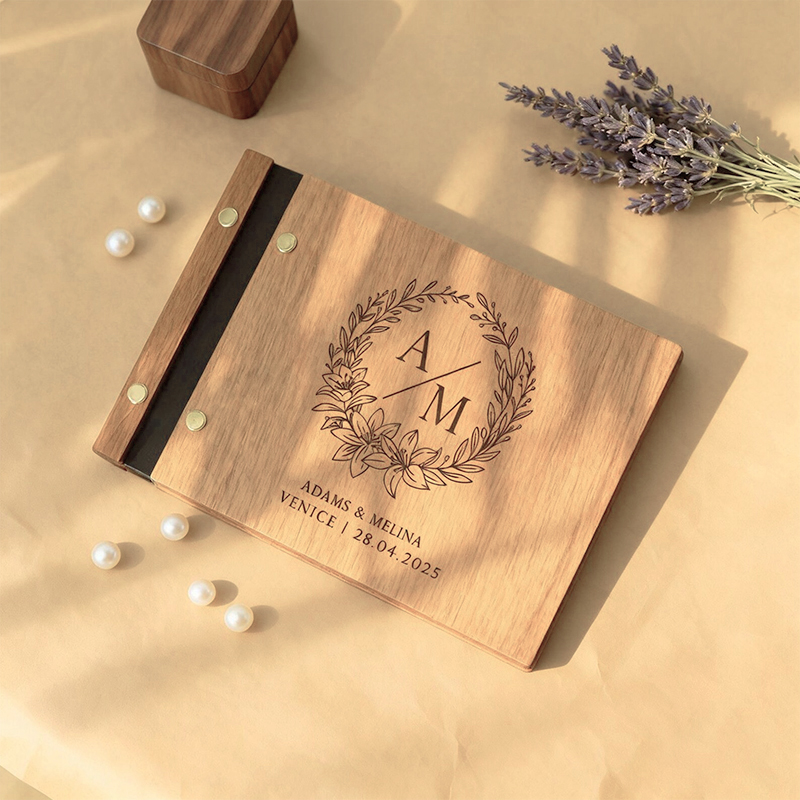 Personalized Wooden Wedding Gu - Custom Photo Book avis et prix