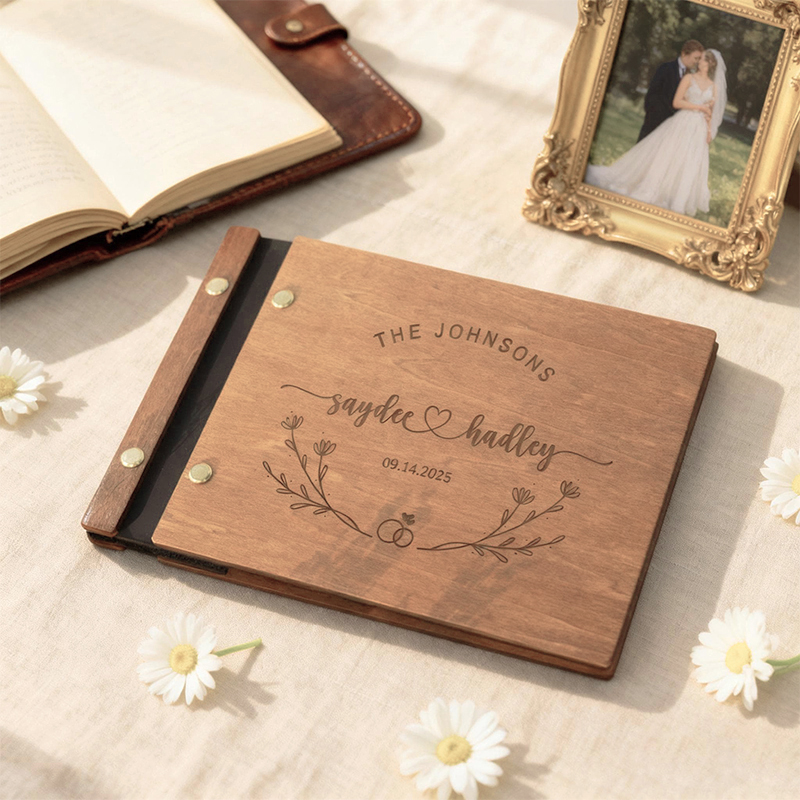 Personalized Wooden Wedding Gu - Custom Photo Book avis et prix