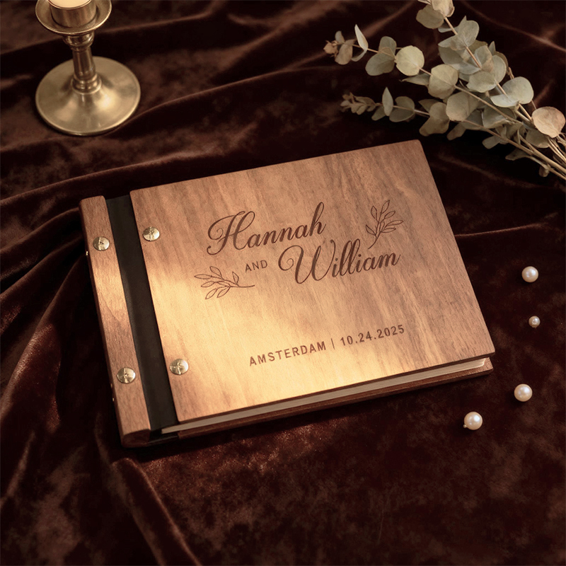 Personalized Wooden Wedding Gu - Custom Photo Book avis et prix