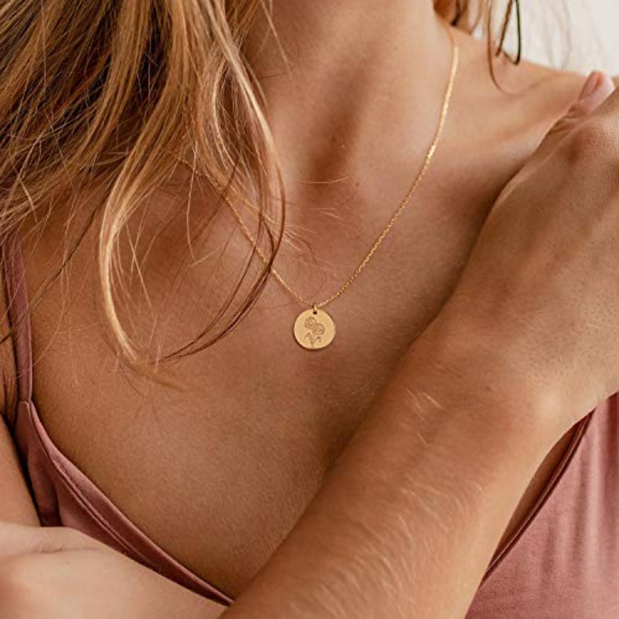 Birth Flower Necklace 18k Gold - Birth Flower Necklace avis et prix