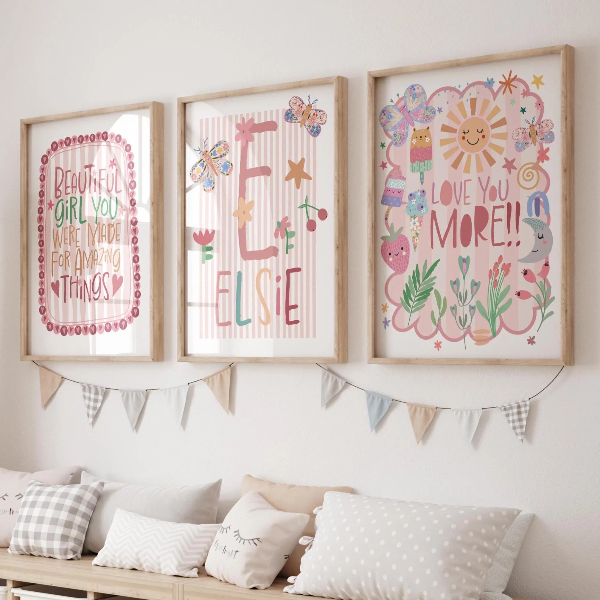 3pcs/set Bohemian Pink Flower  - Personalized Name Box avis et prix