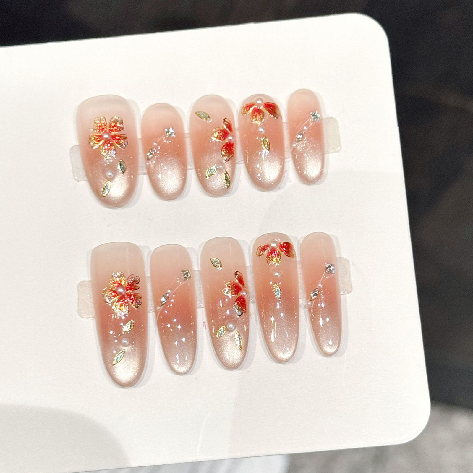 10pcs Handmade Fake Nails Pres - Pressed Flower Art avis et prix