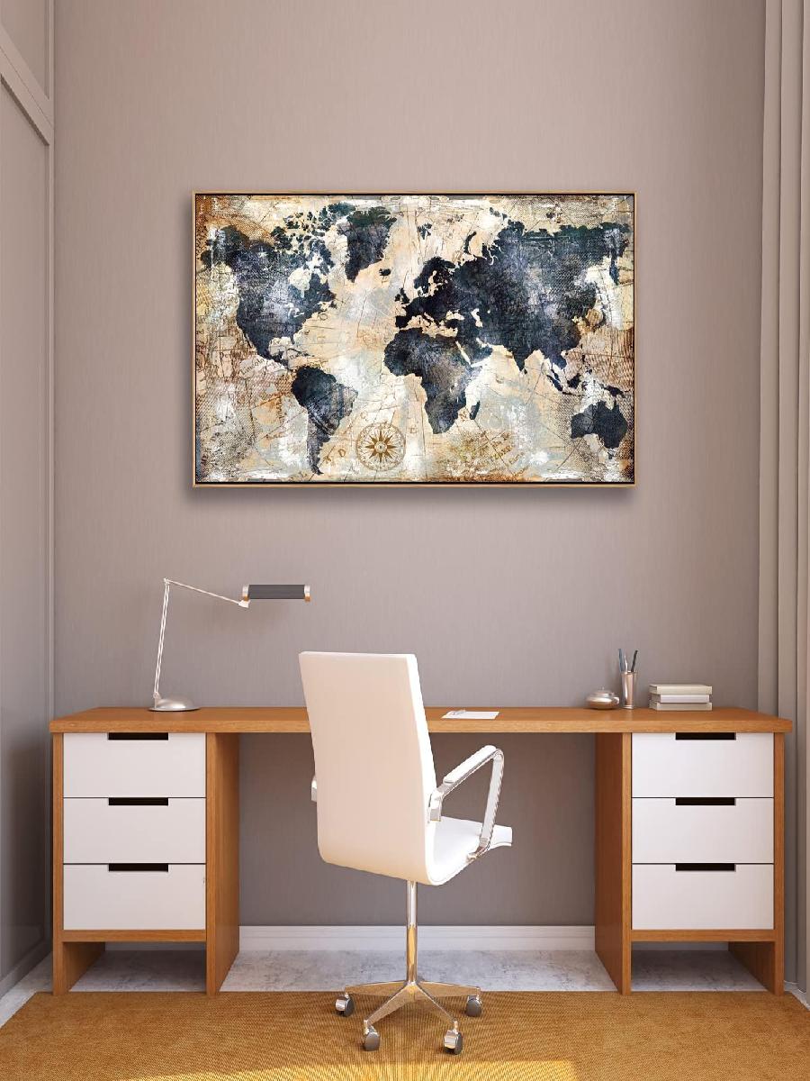 Framed World Map Wall Art Prin - Custom Star Map avis et prix