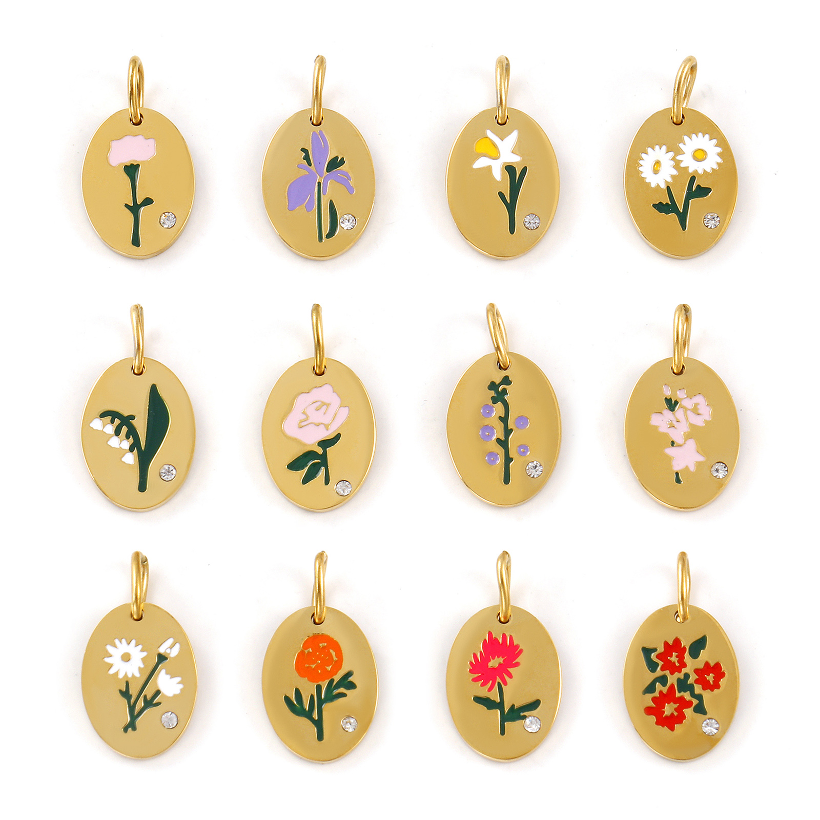1 Piece 304 Stainless Steel Bi - Birth Flower Necklace avis et prix