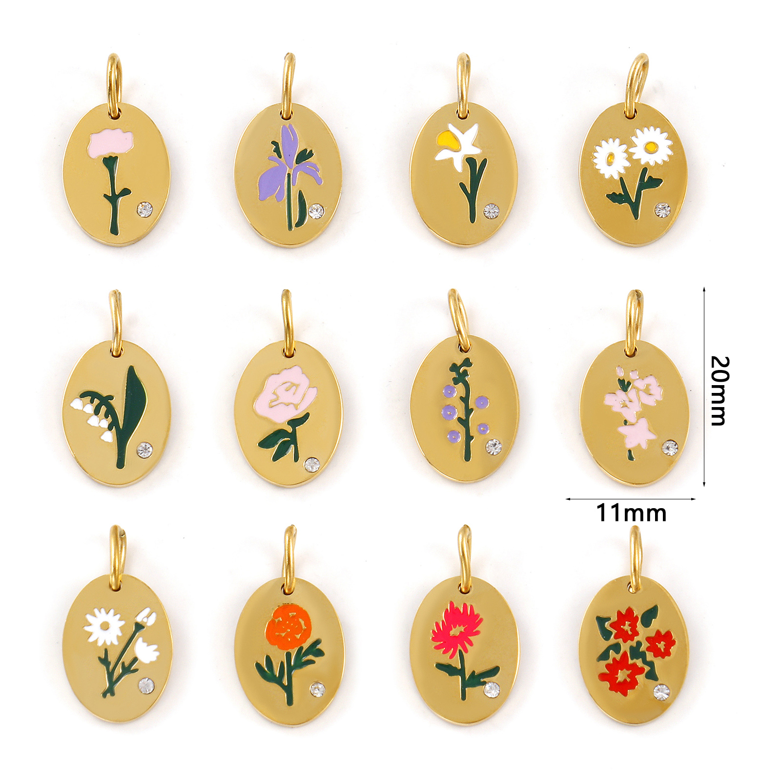 1 Piece 304 Stainless Steel Bi - Birth Flower Necklace avis et prix