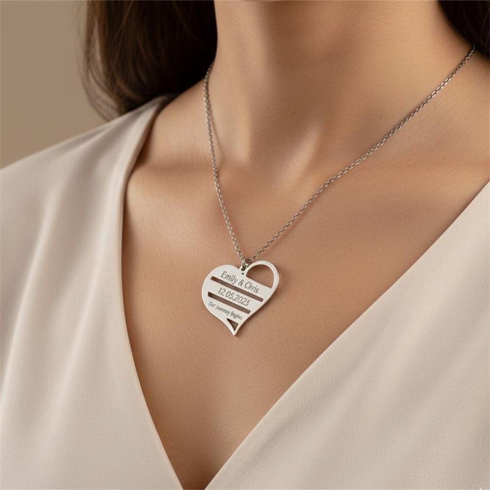 Custom Heart Necklace Stainles - Birth Flower Necklace avis et prix