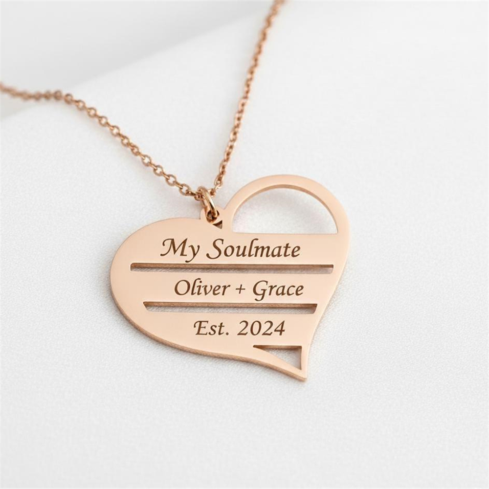 Custom Heart Necklace Stainles - Birth Flower Necklace avis et prix