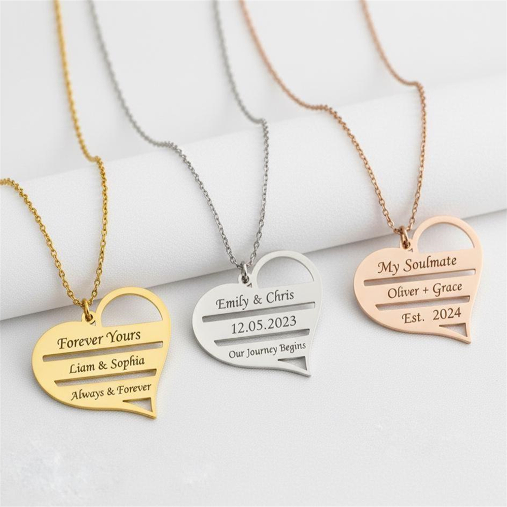 Custom Heart Necklace Stainles - Birth Flower Necklace avis et prix